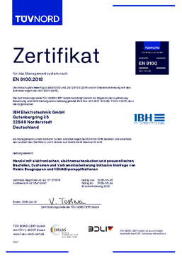 Zertifikat nach EN 9100:2018 Zertifikat nach EN 9100:2018