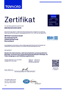 Zertifikat nach DIN EN ISO 9001:2015 Zertifikat nach DIN EN ISO 9001:2015